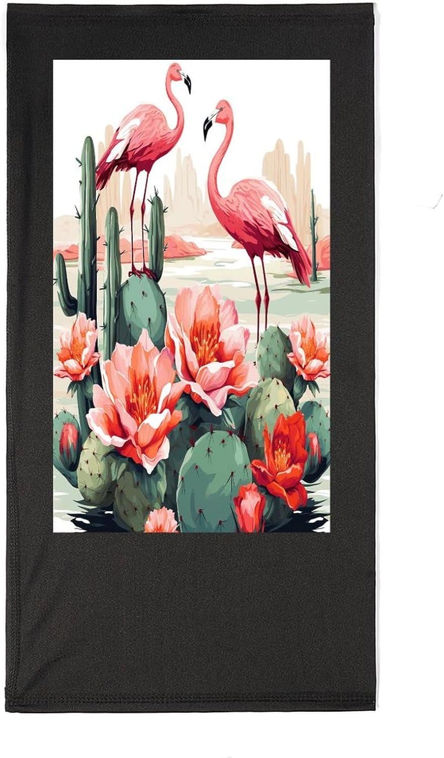 Cactus Flamingo Rose Flowers Summer Cooling Neck Gaiter,Face Mask Breathable Scarf for Men Women,Gaiter Face Mask for Skiing Fishing Hiking Cycling