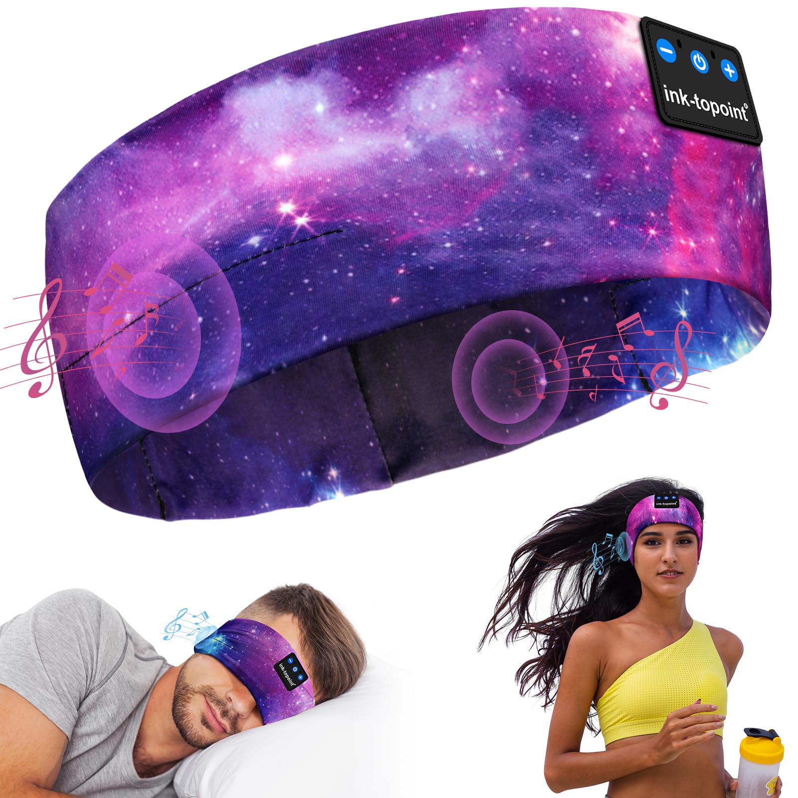 Schlafkopfhörer Bluetooth,Schlaf Kopfhörer Stirnband Bluetooth 5.4 Kopfhörer Geschenk für Männer/Frauen mit Ultradünnen HD Stereo Lautsprecher für Sport,Schlafen,Reisen,Meditation,Entspannen