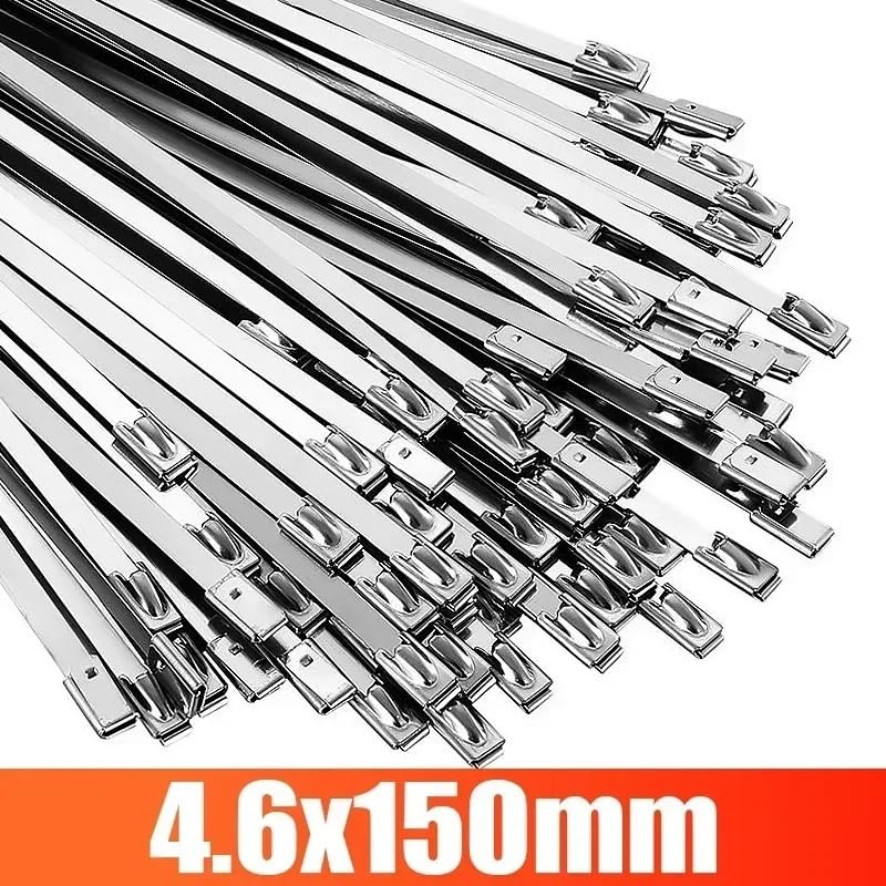 Fascette metalliche, Fascette for cavi in ​​acciaio inossidabile da 100 pezzi Fascette for cavi di fissaggio autosigillanti Morsetti for fascette autobloccanti in metallo multifunzione for impieghi gr