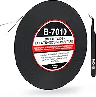MMOBIEL Fita adesiva dupla face 1 mm rolo de 50 m (50 m) fita de montagem ultrafina preta para reparo de tela LCD, smartphone tablet, laptop, vidro fixo