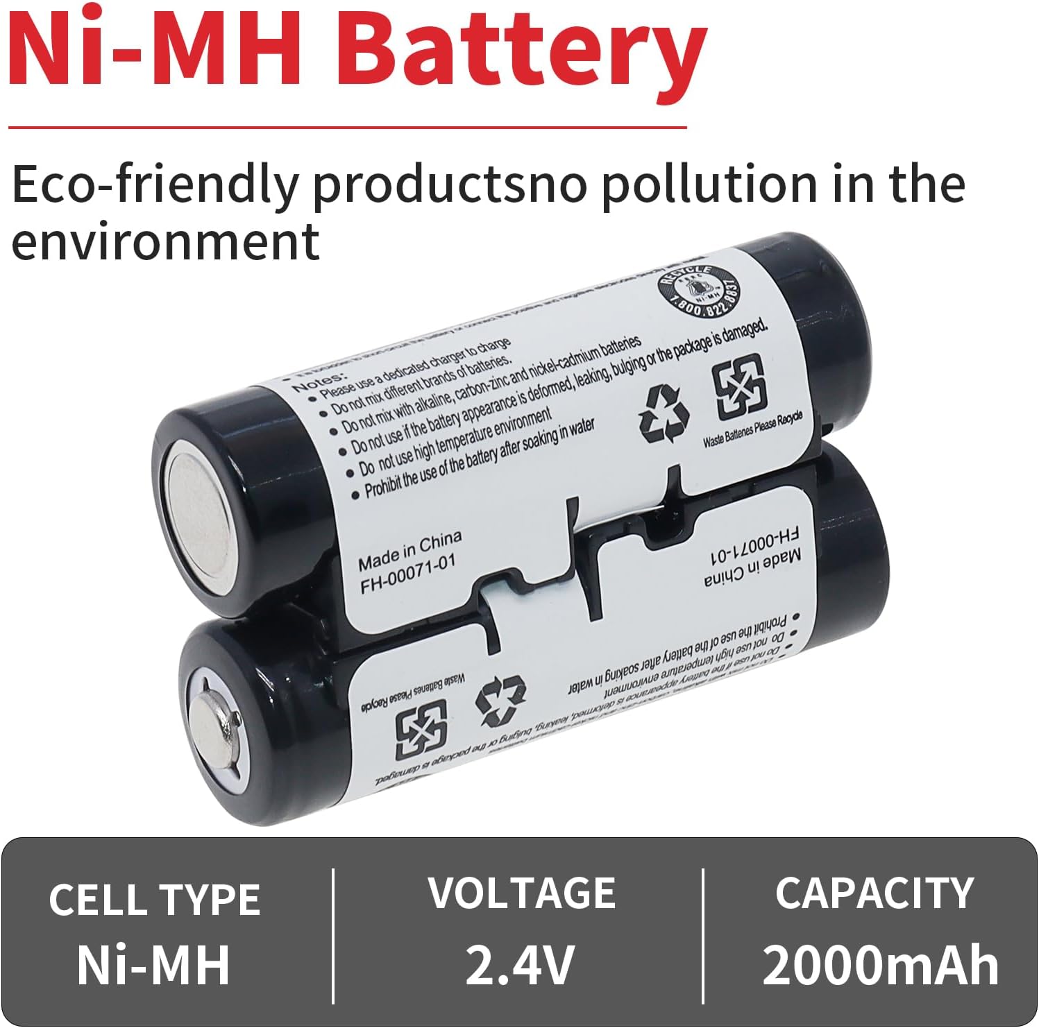 Replacment Battery for Garmin GPSMAP 64s/Oregon 600 Series GPS 2000mAh 2.4V Rechargeable NiMH Battery