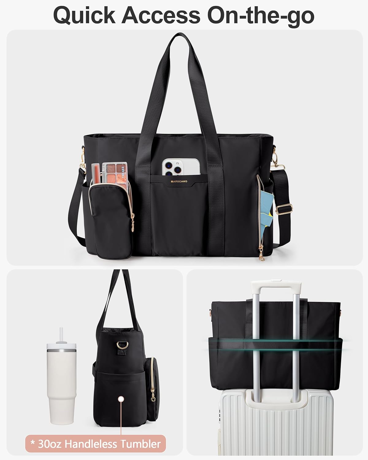 Work Tote Bag for 15.6" Laptop, Large Teacher Bag with Multi Pockets, Crossbody Nurse Utility Purse with for Women - Image 4