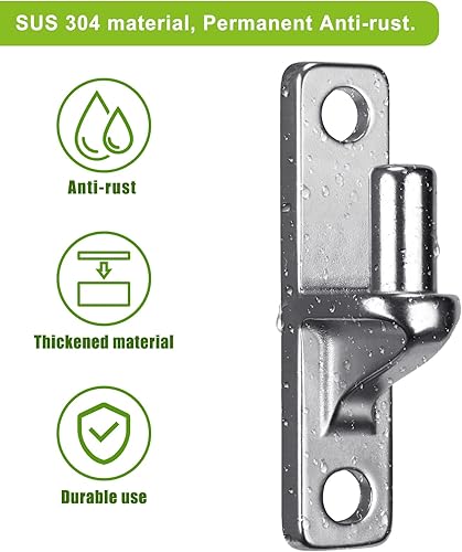Miniatura 2 de Bisagras de puerta fundidas de acero inoxidable 304, resistentes, paquete de 4, montaje en pared de una pieza no soldado con pasador de 58 pulgadas