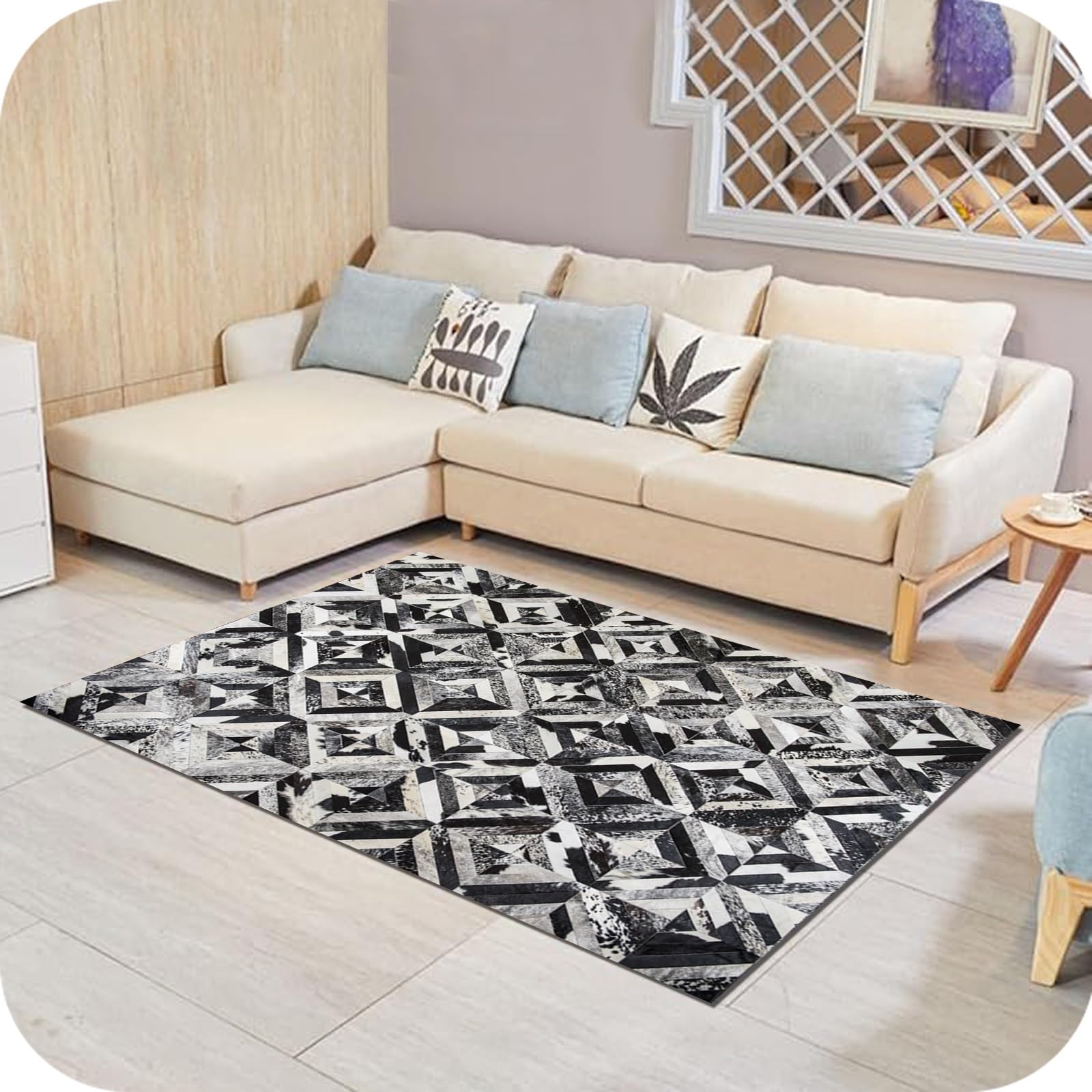 Tapis de cuisine moderne aux motifs géométriques élégants et durables 120 cm