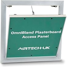 AirTech-UK Plasterboard Access Panel - OmniBlend Aluminium Inspection Hatch for Walls & Ceilings, Invisible Tileable Door, Push Lock, White Powder Coated Frame 400 x 400 mm