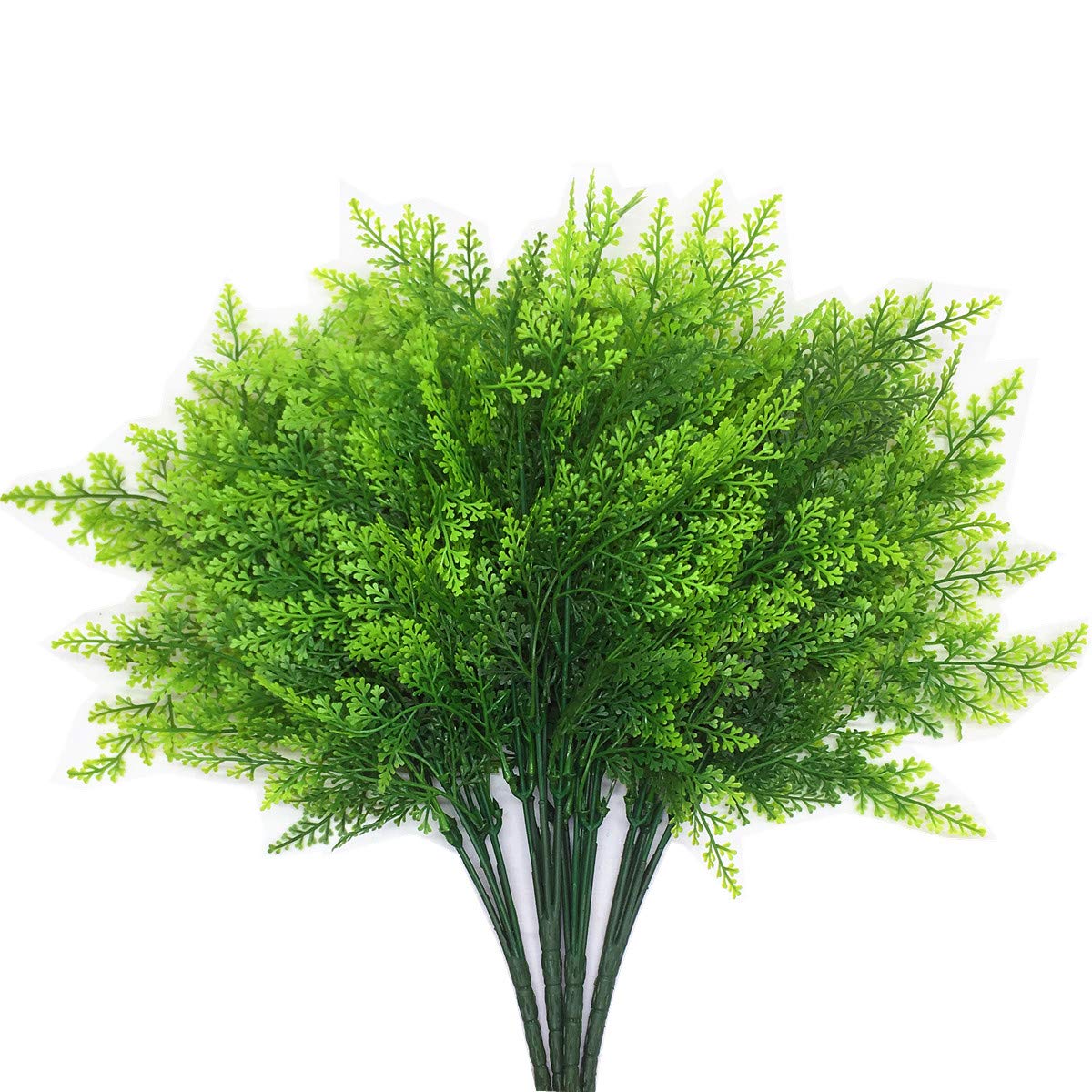 CATTREE Artificial Ferns Shrubs Bushes, Faux Plastic Plants Fern Leaves Fake Persian Grass Wedding Indoor Outdoor Home Garden Verandah Kitchen Office Table Centerpieces Arrangements Decoration 4 Pack