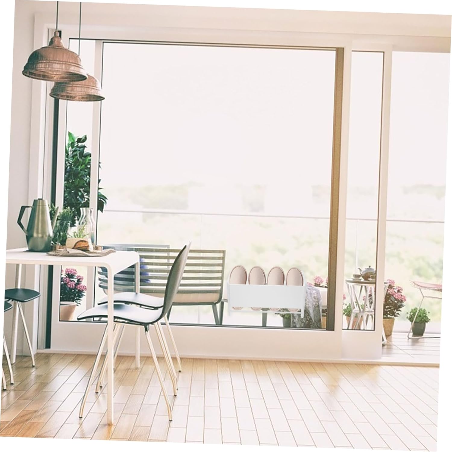 OUNONA 2pcs Slim Over Door Slipper Rack Easy to Install Shoe Storage Organizer for Home and Dorm Space-Saving Design Stylish Holder for Slippers and Shoes