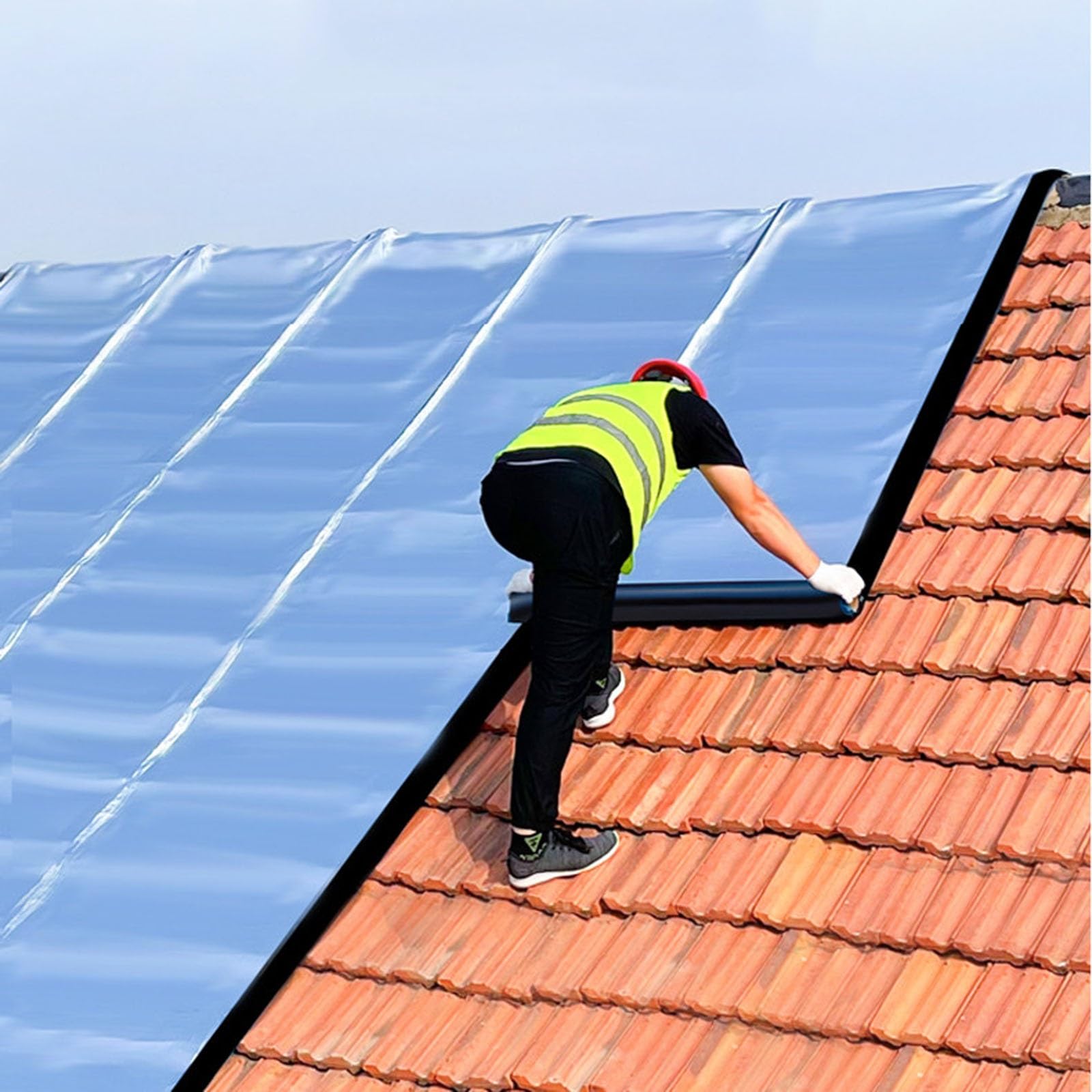 Cinta autoadhesiva de asfalto intermitente, láminas de techo de aluminio impermeable, reparación de techos, membrana de cobertizo, aislamiento térmico para paredes, techos, suelos, lofts, jardín