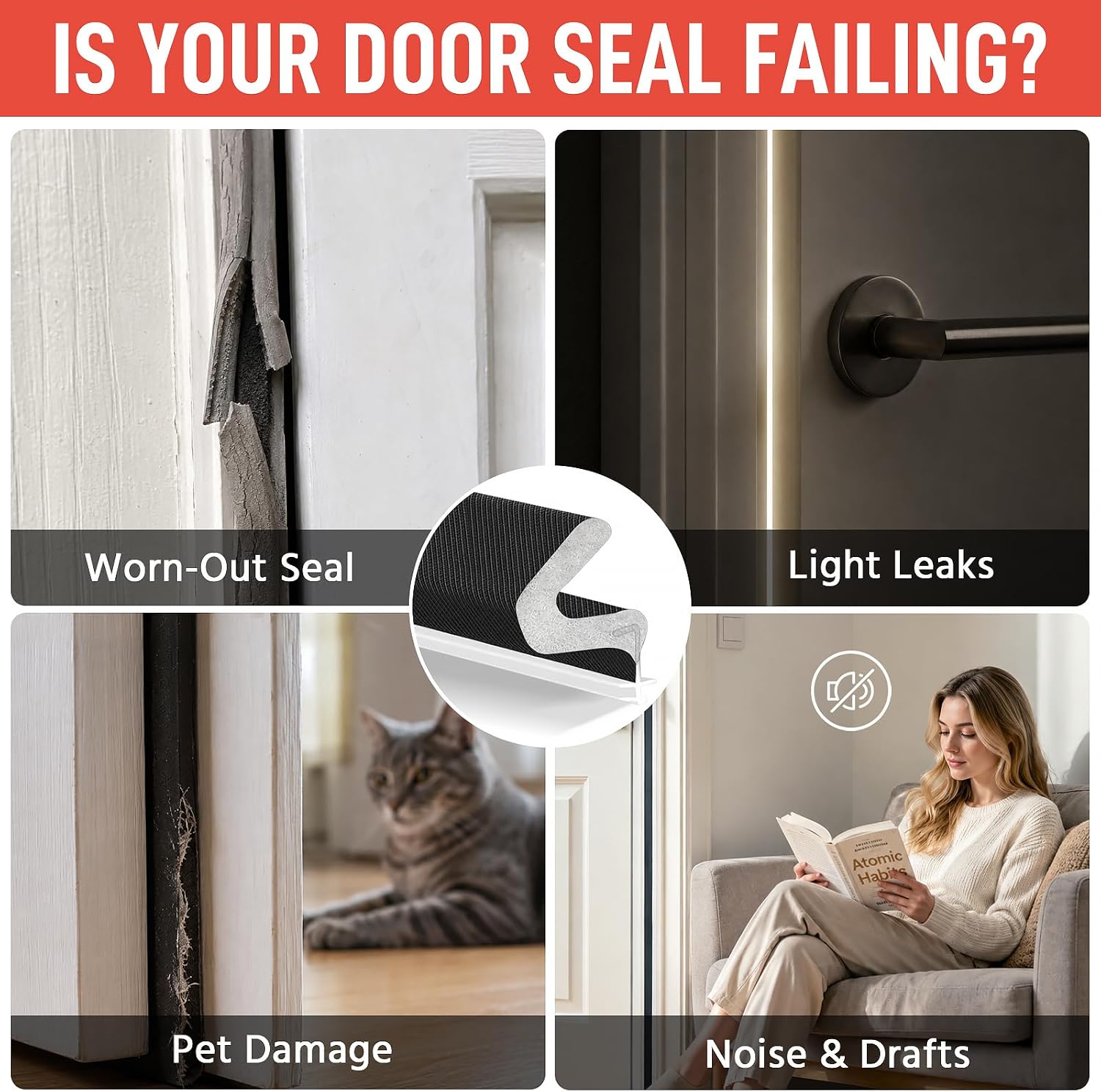 Litaibai 40 ft Kerf Weather Stripping Door Seal for Exterior Doors, Black image 5