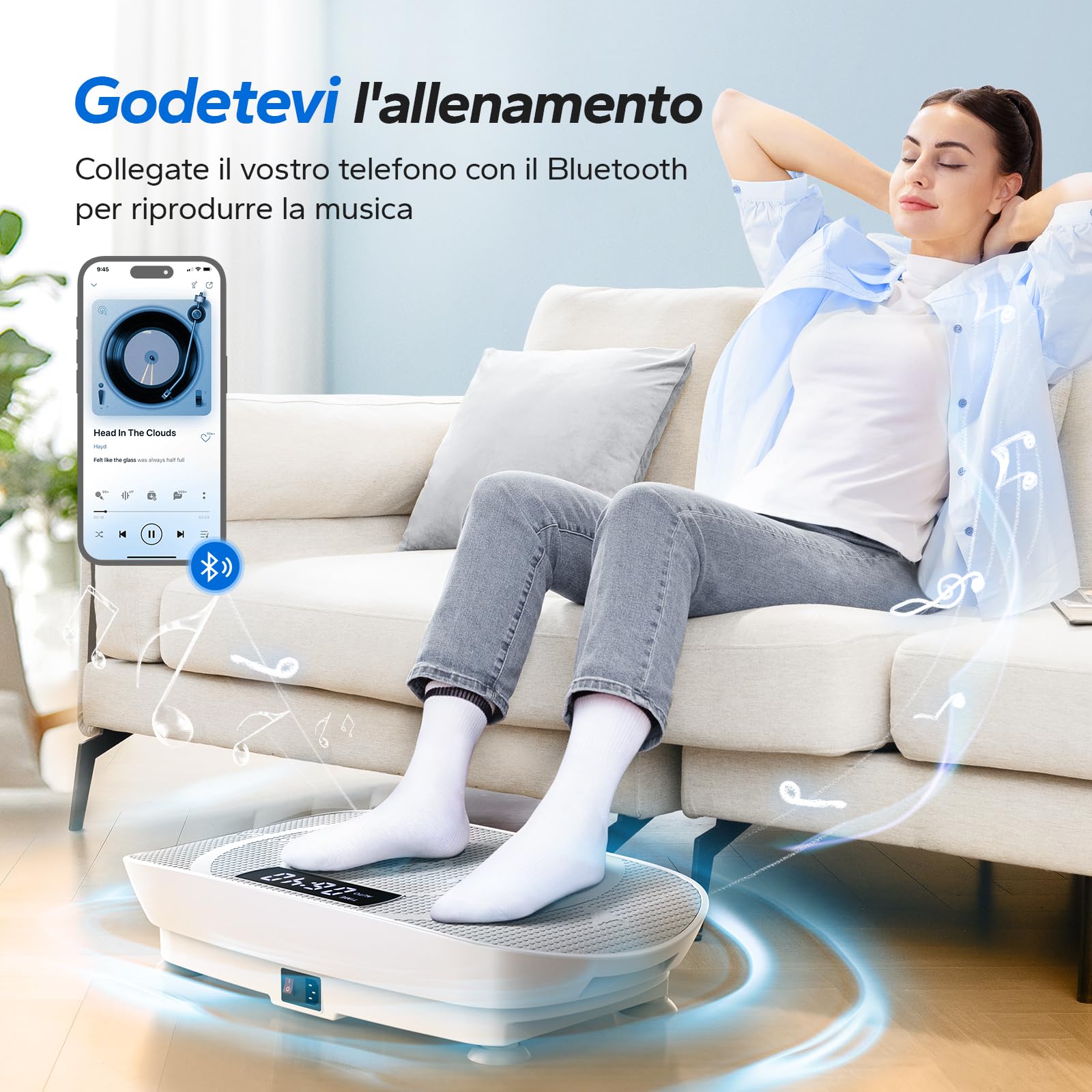 MERACH Pedana Vibrante, Potente Pedana Vibrante Dimagrante per la Costruzione e la Modellazione Muscolare, Controllo Automatico della Velocità, Altoparlante Bluetooth Integrato