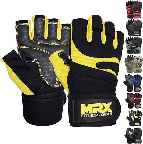 MRX - Guantes de levantamiento de pesas para hombres, guantes de entrenamiento para hombre, guantes de levantamiento de muñeca, guantes de gimnasio