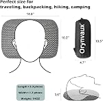 Mousse mémoire Camping Oreiller - Léger & Oreiller portable pour avion & Voyage en train, Camping, Sac à dos, Couverture lavable amovible, Facile à nettoyer, Comprend un sac de rangement