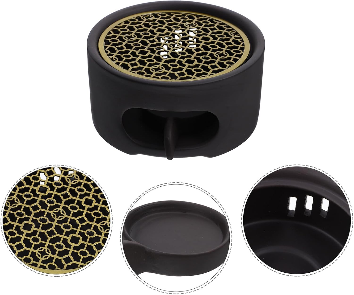 Stainless Steel Tea Warmer Base with Tealight Holder Decorative Teapot Heater Compact Candle Stand for Tea Coffee Milk Warming Practical Design for Home and