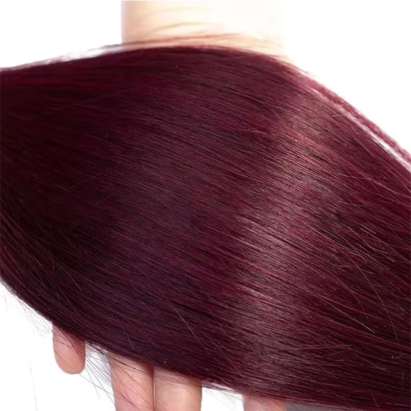 #99J Capelli Brasiliani Lisci Borgogna 1 Fascio Capelli Umani Ricci Doppiemente Selezionati Extension di Capelli Umani Brasiliani Non Trattati Testa Intera,12inch