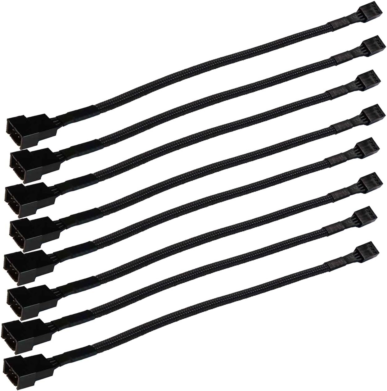 4 Pin PWM Fan Extension Cable PC Fan Power Braided Sleeved Extending Fan Cable Extension Cable Adapter Case 4-Pin Cooling Fans Cable (8 Pack) TeamProfitcom
