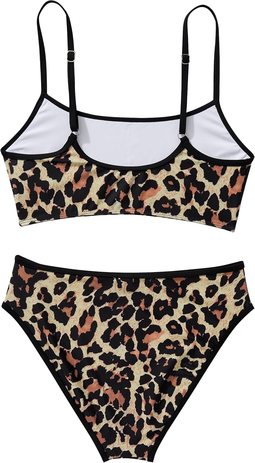 SUUKSESS Women High Waisted 2 Piece Bikini Set Cheeky High Cut Bandeau Swimsuit - Image 5