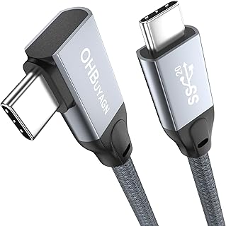 USB C to USB C Cable, 20Gbps 100W Right Angle USB 3.2 Gen2x2 Cable Fast Charging, Support 5K/4K@60Hz, Compatible for iPhone 15/15Pro/Pro Max, Samsung Galaxy S23/S22/S21, MacBook, iPad Pro 2M