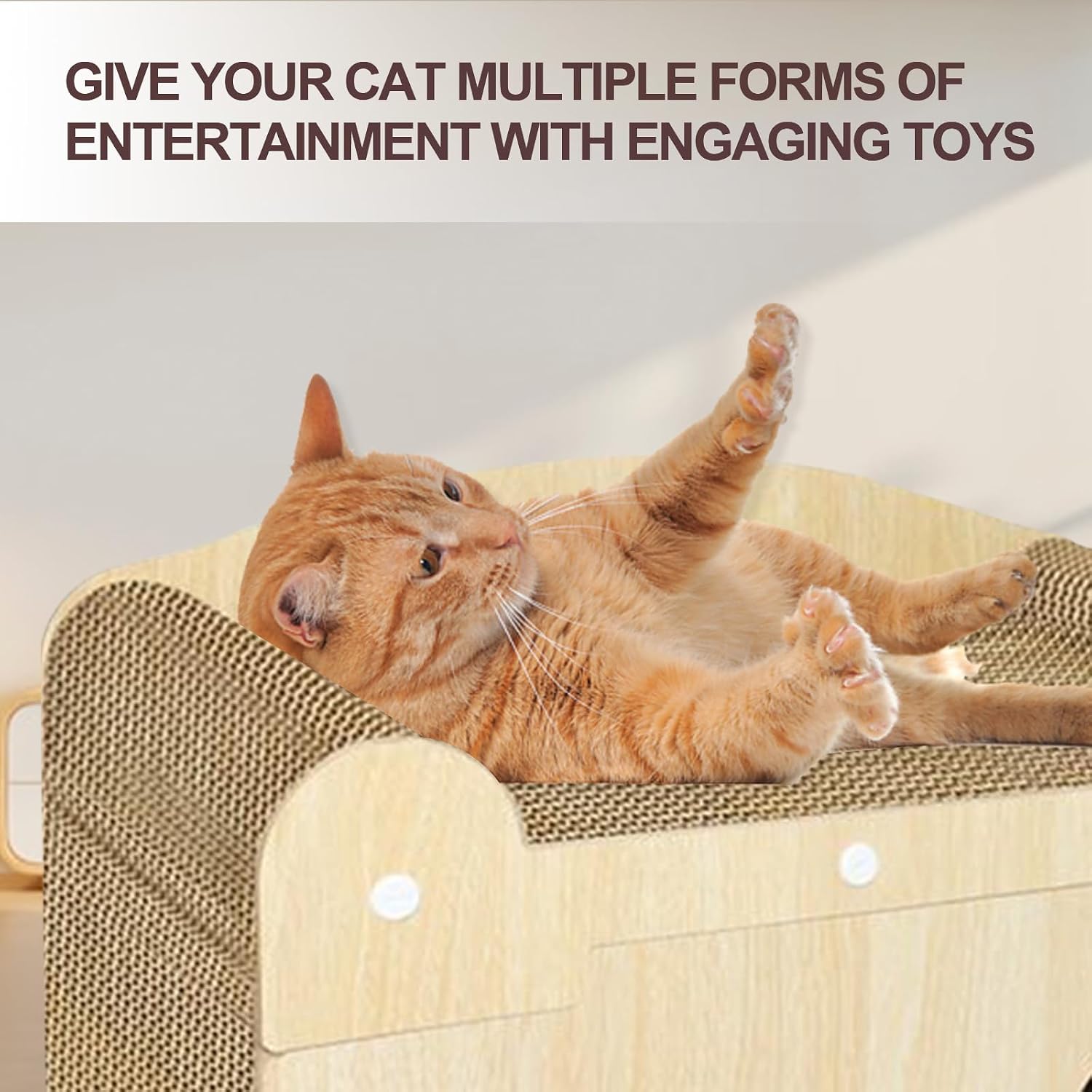 review Cat Scratcher Cardboard House, Scratch Pads Cat Play House for Indoor Cats Corrugated Scratcher Box Cat Scratching Toy for Cat, Hideout for Cat