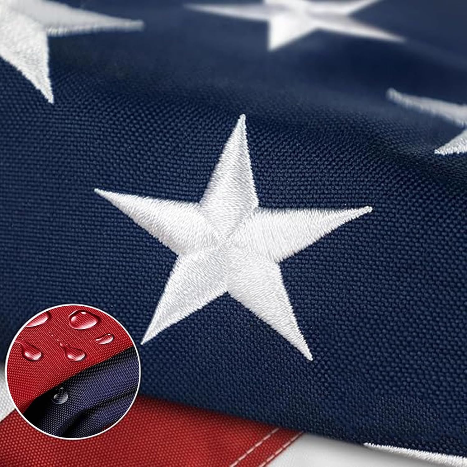 Pole Sleeve Flag 3x5 -Us Flag Sleeve,with Nylon Material,Heavy Duty Durable TearProof, Embroidered Stars, Sewn Stripes, UV Protection,Sleeved American Flag (Pole NOT Included)