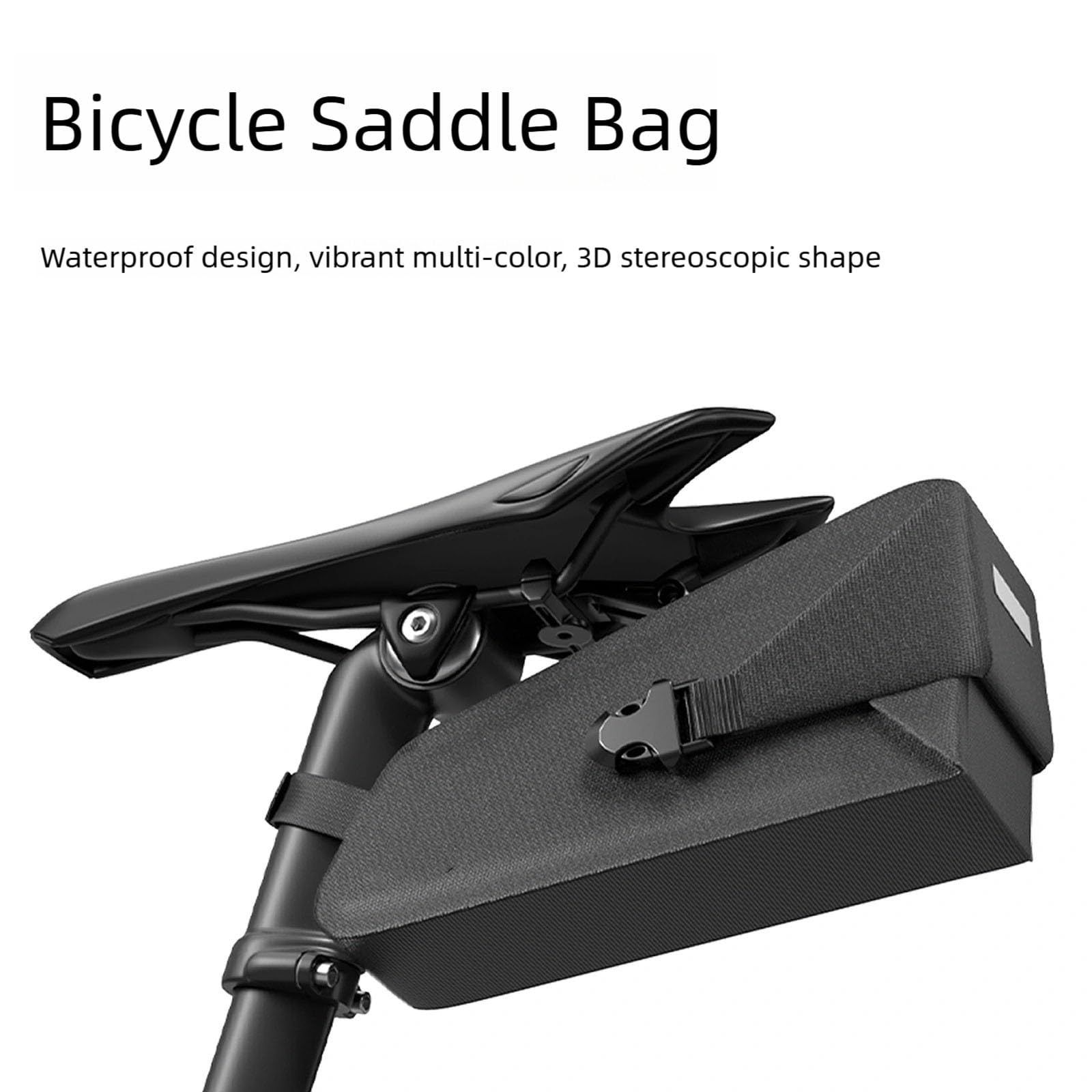 XAGMODSHN Borsa da sella con strisce riflettenti, design a sgancio rapido e scomparti antiscivolo per borsa da ciclismo notturna
