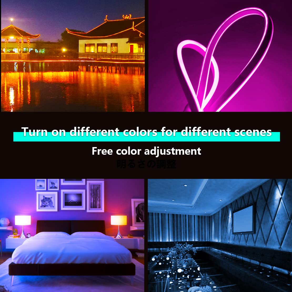 Tira de neón LED. 230V, luz blanca 20M, luz exterior impermeable/flexible DIY strip light para decoración de fiestas interiores/LED al aire libre, con adaptador de corriente + controlador