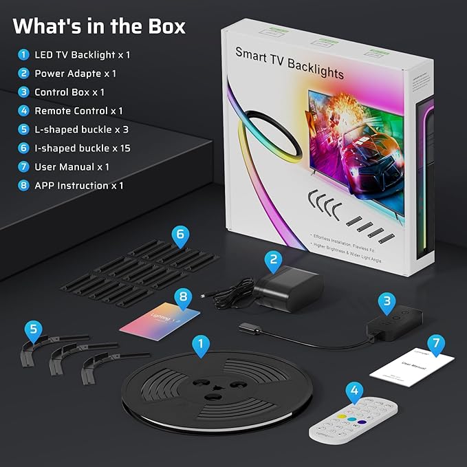 Tira LED TV 45-60 Pulgadas Control por Voz WiFi Alexa Google miniatura 9