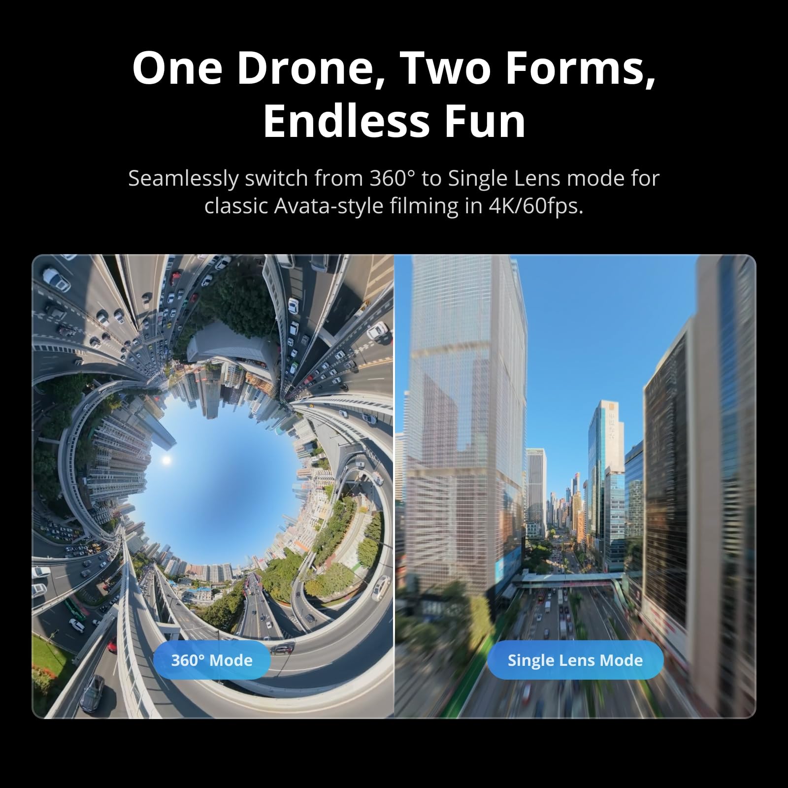 DJI Avata 360 Fly More Combo (RC 2), dron 360° z obrazowaniem 8K 360° klasy 1-calowej do FPV i filmowania z powietrza, dron z kamerą 360° i osłoną śmigieł. Zawiera RC 2 oraz trzy akumulatory.