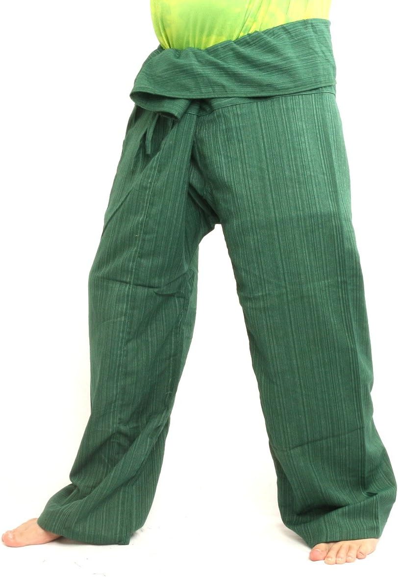 Jing Shop Thai Fisherman Pants Solid Color Cotton Mix One Size Extra Long - Image 3