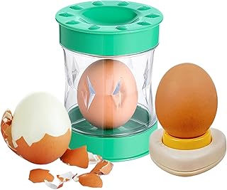 Hard-Boiled Egg Peeler Tool with Egg Piercer – Easy Shell Remover Set for Perfectly Peeled Eggs, Kitchen Gadget for Cooking, Salads, Deviled Eggs, and Breakfast Prep (green)
