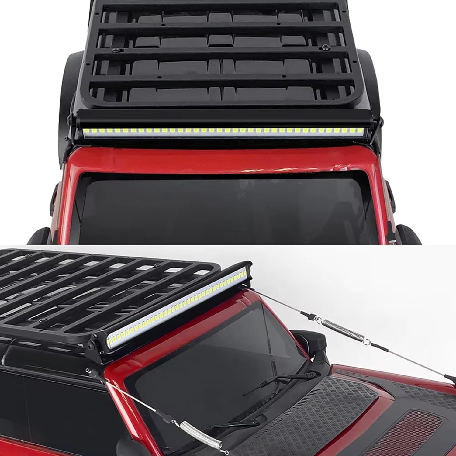 For TRX-4 Early For Bronco 1/10 メタルルーフランプ ライトバー RCクローラーカーモデル アップグレ