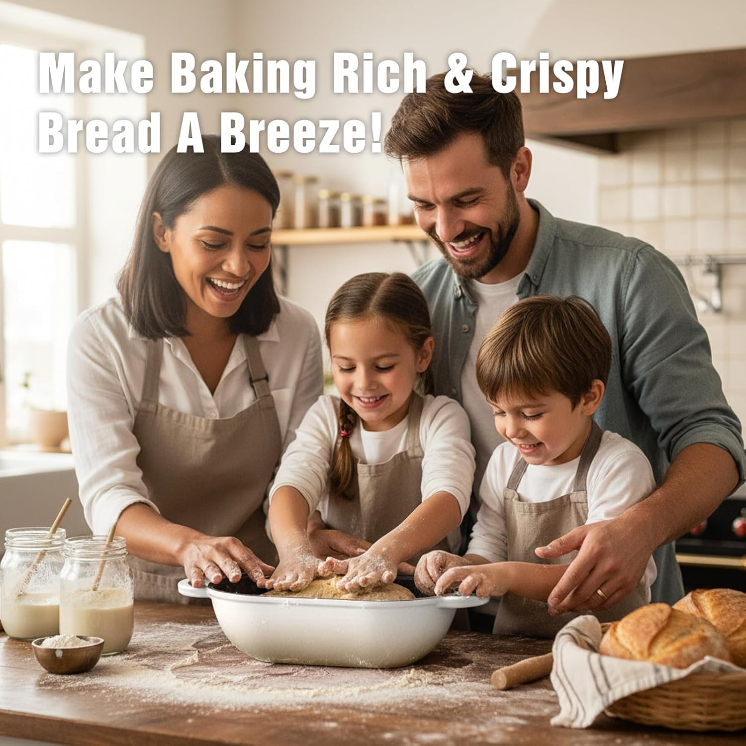 Enameled Cast Iron Oval Dutch Oven for Sourdough Bread Baking, Loaf Cast Iron Dutch Oven for Homemade Bread Baking, 5 QT Sourdough Loaf Pan with Lid (Gradient Caramel)