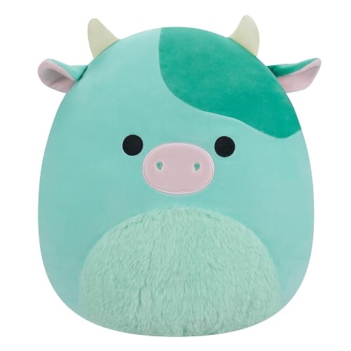 Squishmallows Original 14-Inch Seamus Green Cow with Fuzzy Belly - Large Ultrasoft Official Jazwares Plush - Green Cow