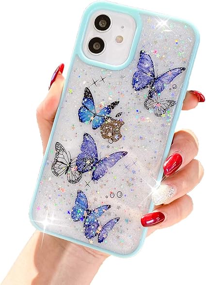 Capa para iPhone 11 com glitter borboleta cintilante para mulheres e  meninas, capa para celular bonita e fina de gel de silicone macio brilhante  compatível com Apple iPhone 11 (verde) | Amazon.com.br