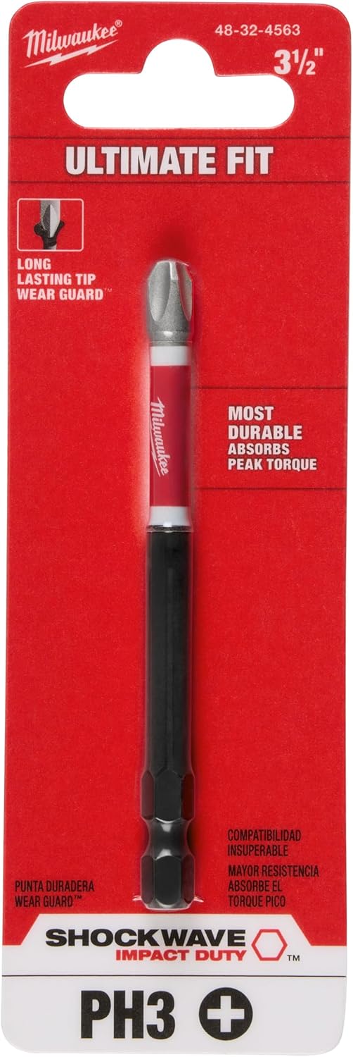 MILWAUKEE ELECTRIC TOOL 48-32-4563 Shockwave 3-1/2" Power Bit Phillips #3