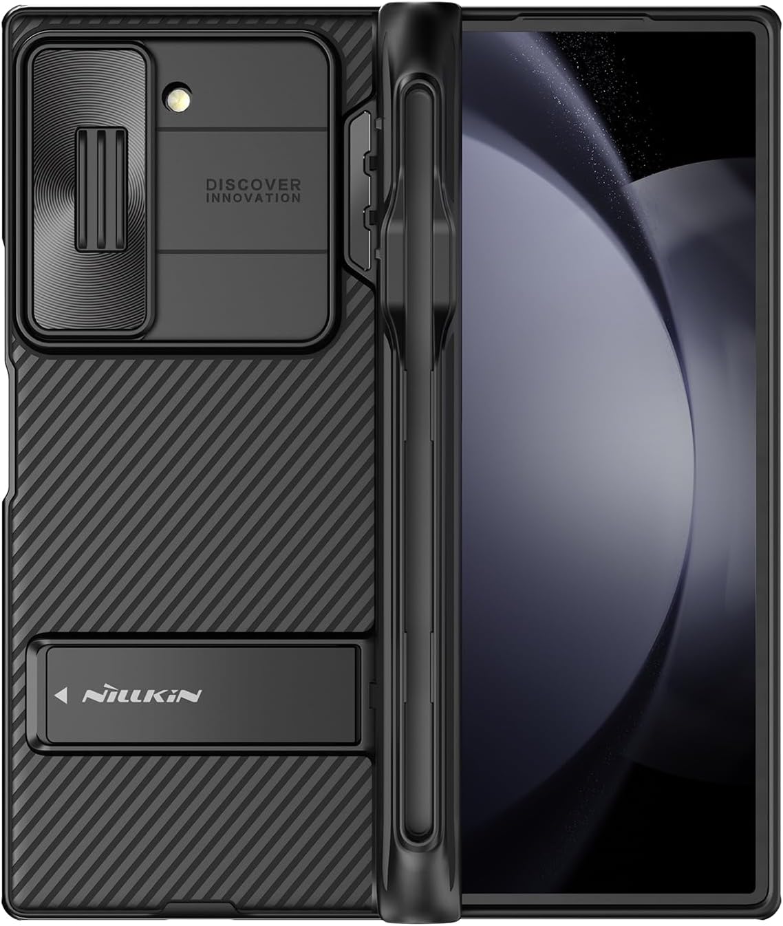 SaharaCase Raider Series Full-Body Case for Samsung Galaxy Z Fold6 - Anti-Slip Grip, Metal Camera Lens Frame, Four-Cornered Insulation Design, Wireless Charging Compatible (Scorpion Black)