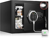 Vista 15 de 2.3 pies cúbicos Caja de seguridad ignífuga para el hogar - Caja de seguridad de acero con teclado electrónico digital, caja de seguridad para Negro