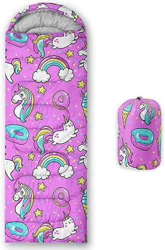 Axolotl Moon Stars Sleeping Bag for KidsLightweight Warm Cold Weather Sleeping Bags,Waterproof Portable Sleeping Bag for Camping Backpacking Outdoor