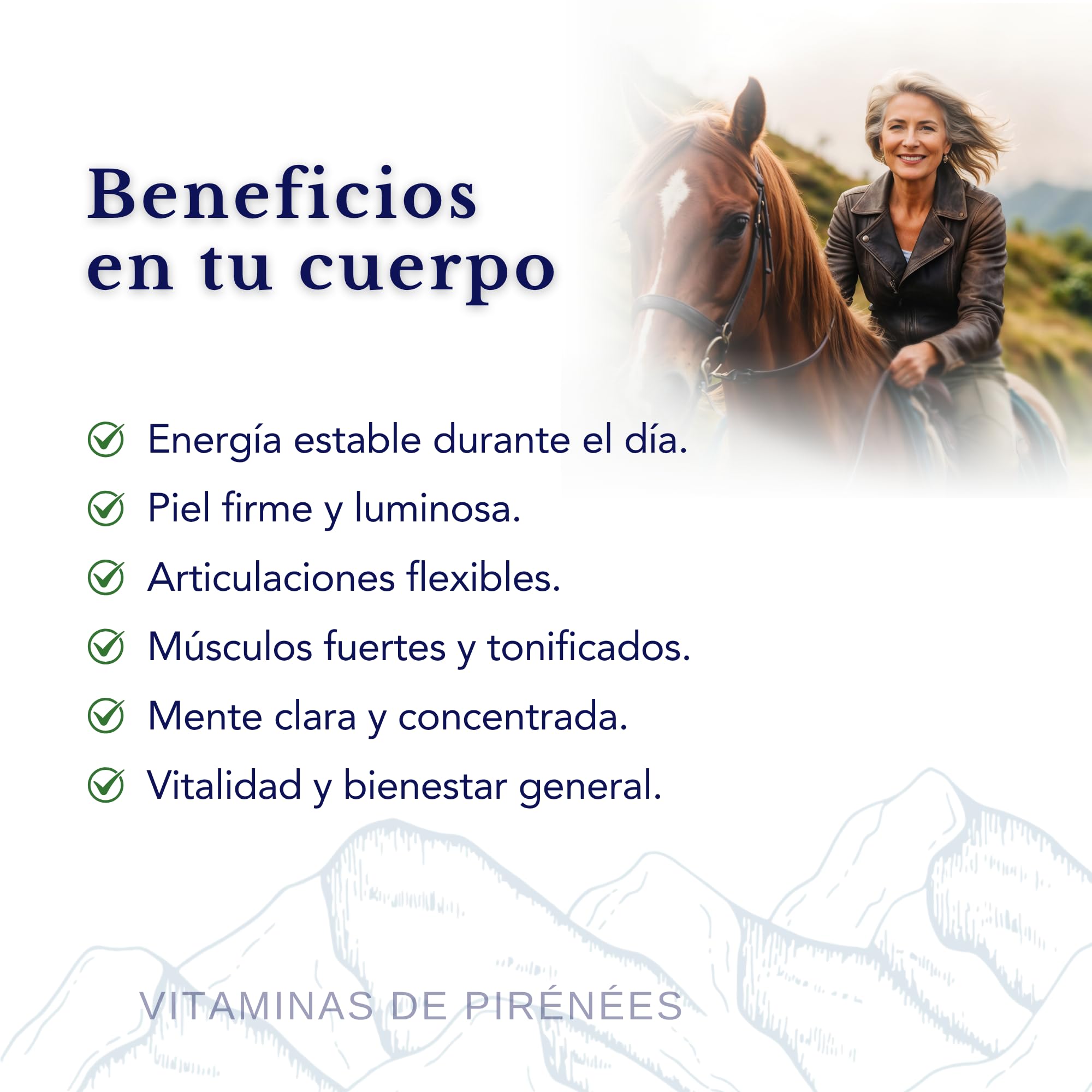 Colágeno Marino Hidrolizado + Ácido Hialurónico + Magnesio + Omega 3 + Complejo B – Antiedad, Energía y Salud Celular | Vitaminas de Pyrenees | 28 Sobres Diarios | Bright Naturo