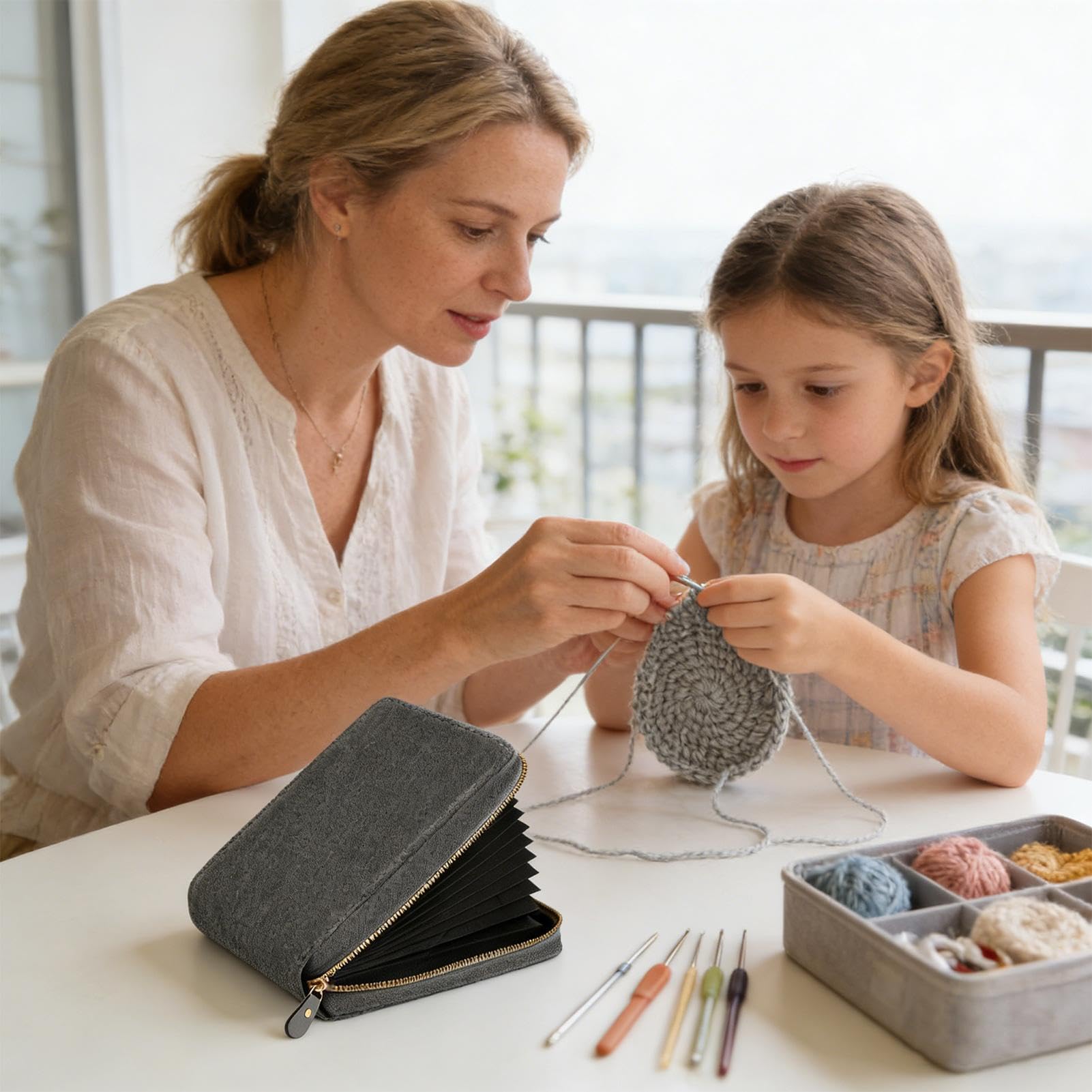 Bolsa para Agujas de Tejer Estuche Fino Multicapa Portátil