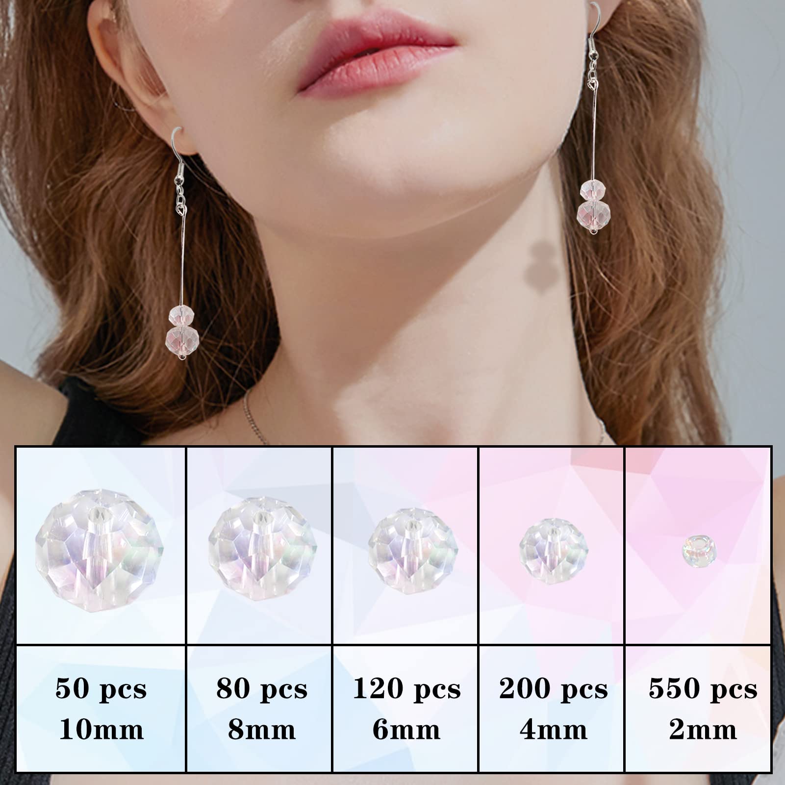 1000 Pezzi Perle Di Vetro All'ingrosso 10 Mm Cristallo Sfaccettato Perline Fornitura Gioielli Per Perline Fai Da Te, Bracciali, Collane, Orecchini & Altri Gioielli,Verde Profondo