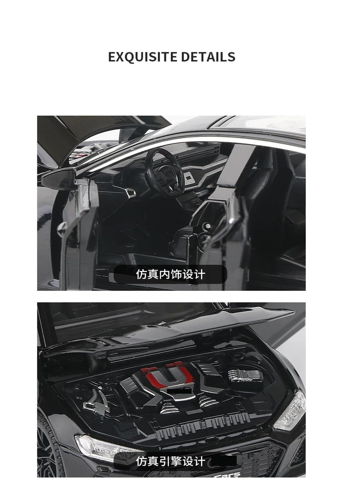 1:32 Per AUDI RS7 Coupé Modello Auto In Lega Fonde Sotto Pressione Veicoli In Metallo Alta Simulazione Suono Luce Collezione Set Giochi Modello Auto per Hobby(Blu)
