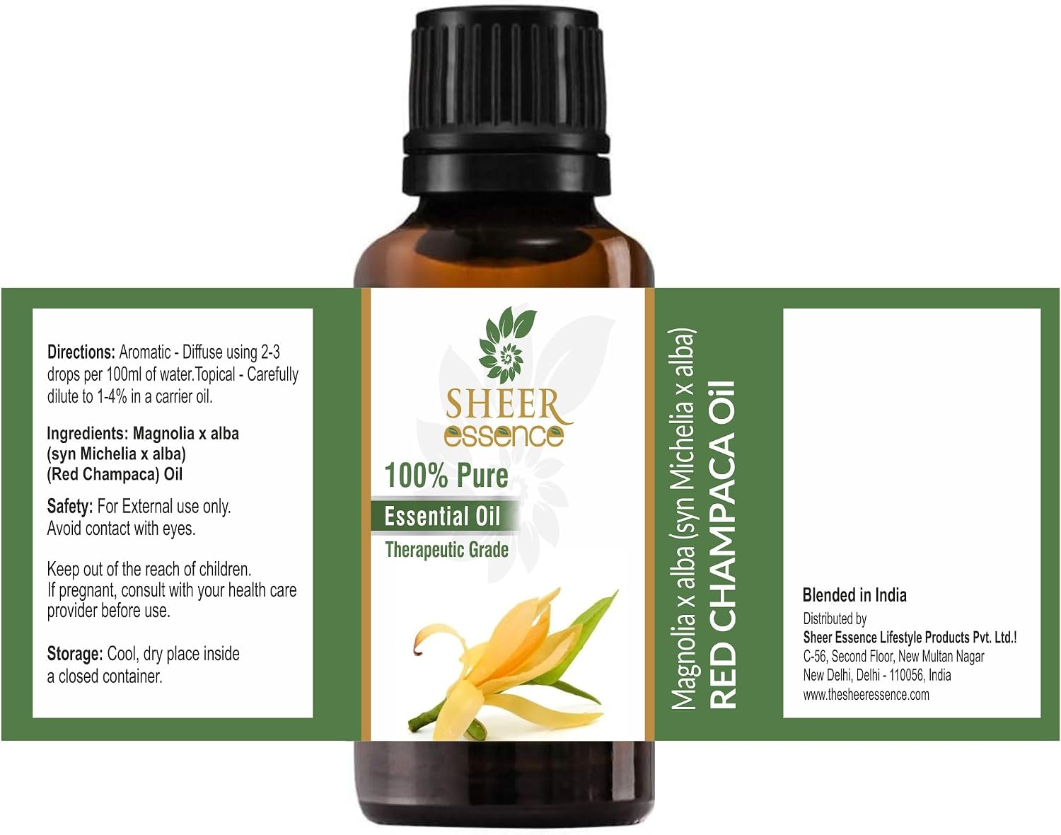 CHAMPACA Oil 100% Pure Undiluted Natural Uncut Therapeutic Grade Steam Distilled Essential Oils for Skin, Hair and Aromatherapy 5000ML