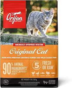 ORIJEN Grain Free High Protein Premium Dry Cat Food Original Recipe 4lb Bag