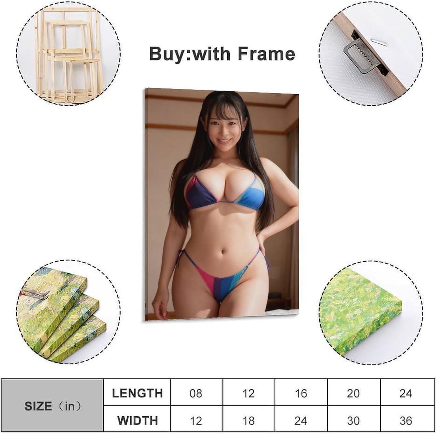 姫野みなみ 美しいポスター芸術のパネルのキャンバスの壁画の誕生日のギフトの家のアートワーク16x24inch(40x60cm)