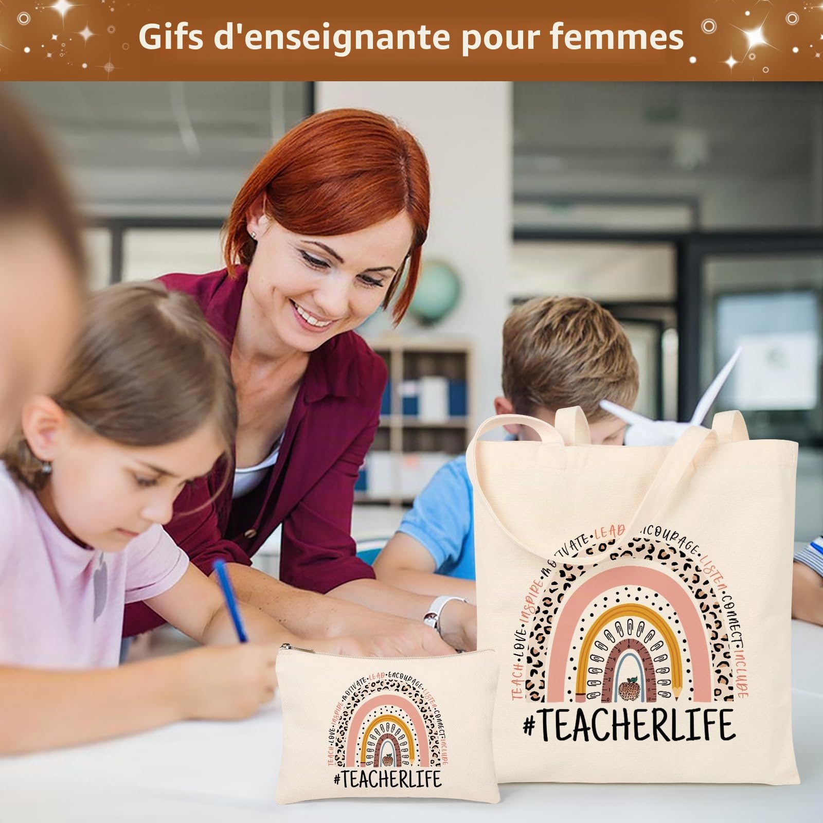 Cadeau pour enseignante pour femme, cadeau de rentrée scolaire, boîte cadeau de fin d'année, paniers de remerciement, cadeaux de Noël pour enseignants