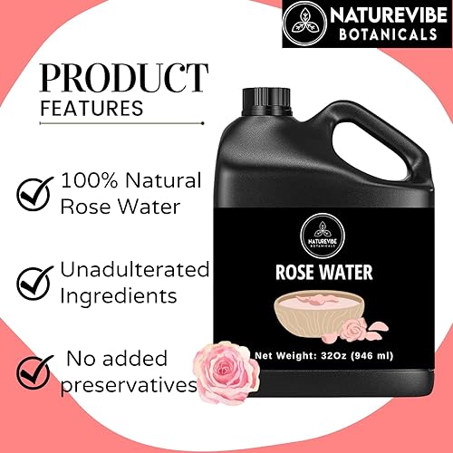 Miniatura 6 de Naturevibe Botanicals - Agua de rosas, 100% pura y natural, ideal para el cuidado de la piel y el cuidado del cabello, 32 onzas Aceite de