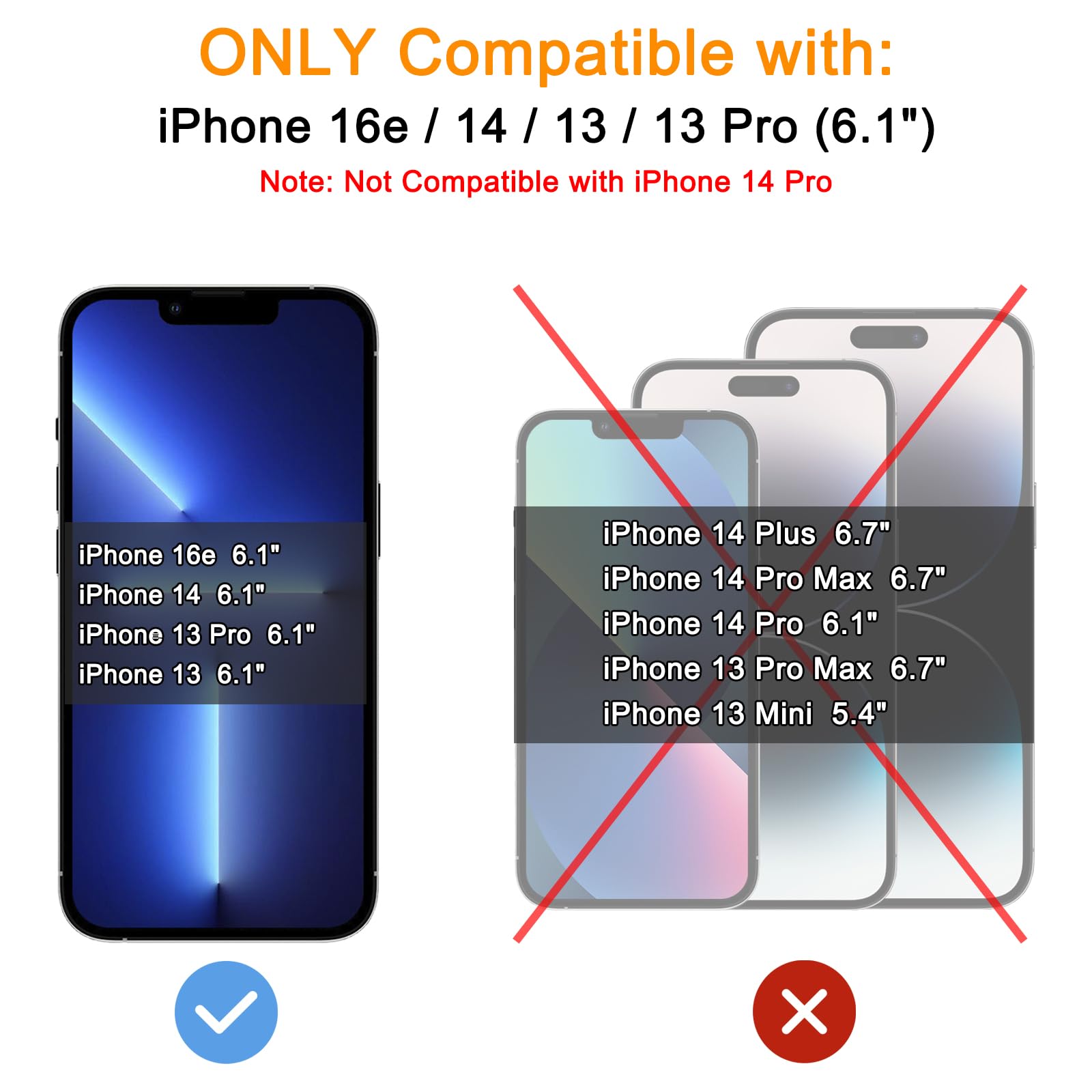 TECHO Privacy Screen Protector Compatible with iPhone 16e / iPhone 14 / iPhone 13 / iPhone 13 Pro Tempered Glass Film (Full Coverage Edge to Edge) (Anti-Spy) (Case Friendly) (Pack of 2) (6.1 1