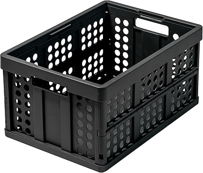 Clax crate | folding box | basket | 48 qt 12 gal | black