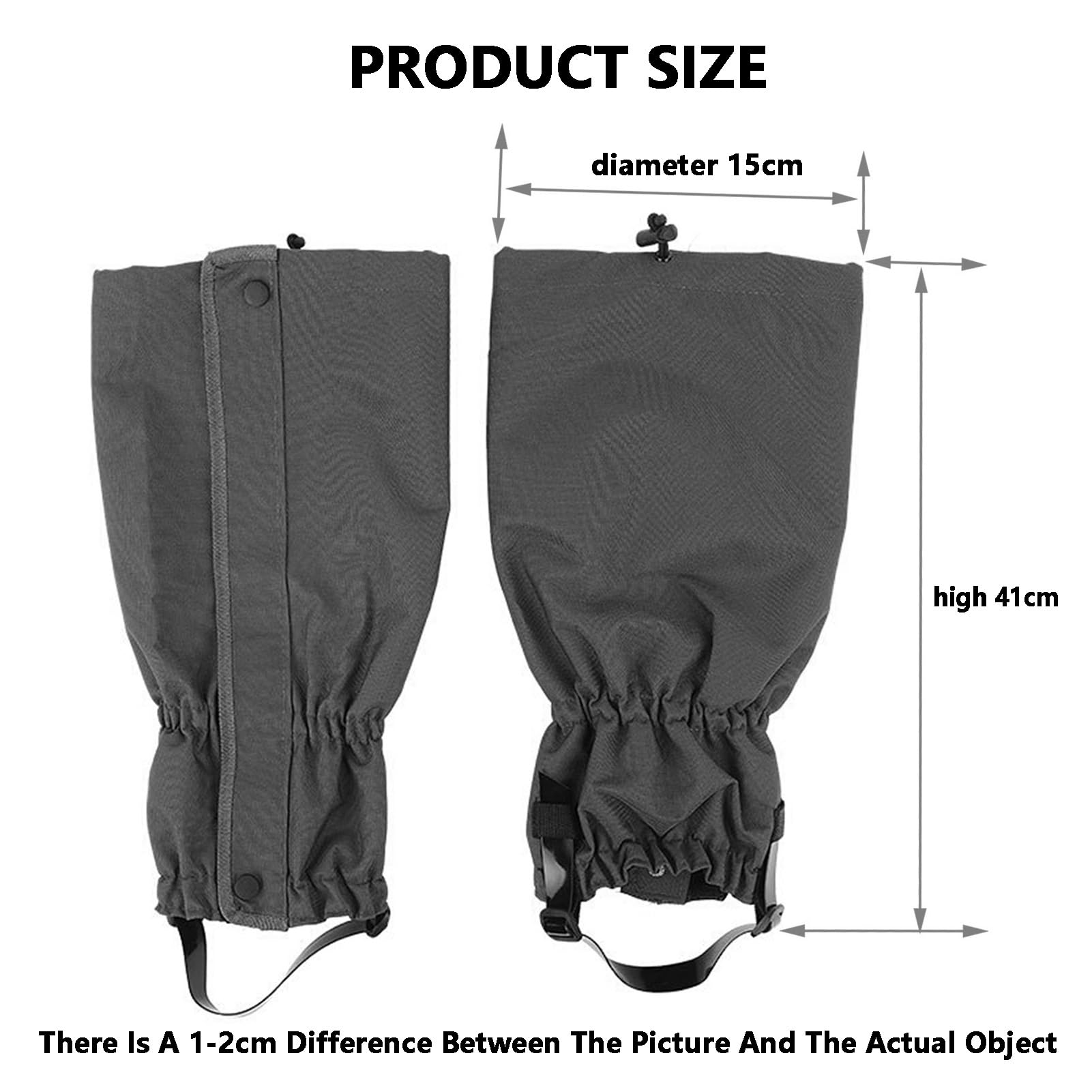 Polainas de Nieve, Cubierta Ajustable for piernas de Senderismo, for Senderismo en Barro,y Nieve, Caza, Escalada o esquí, Unisex(Black)