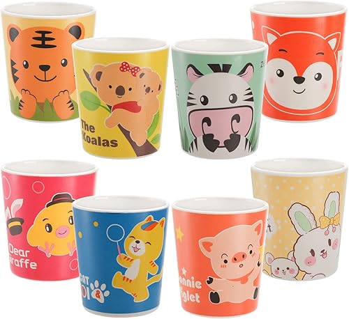 Lyellfe Paquete de 8 tazas de bambú, tazas de agua resistentes, 6 onzas, sin BPA, apilables para el hogar, fiesta, apto para lavavajillas